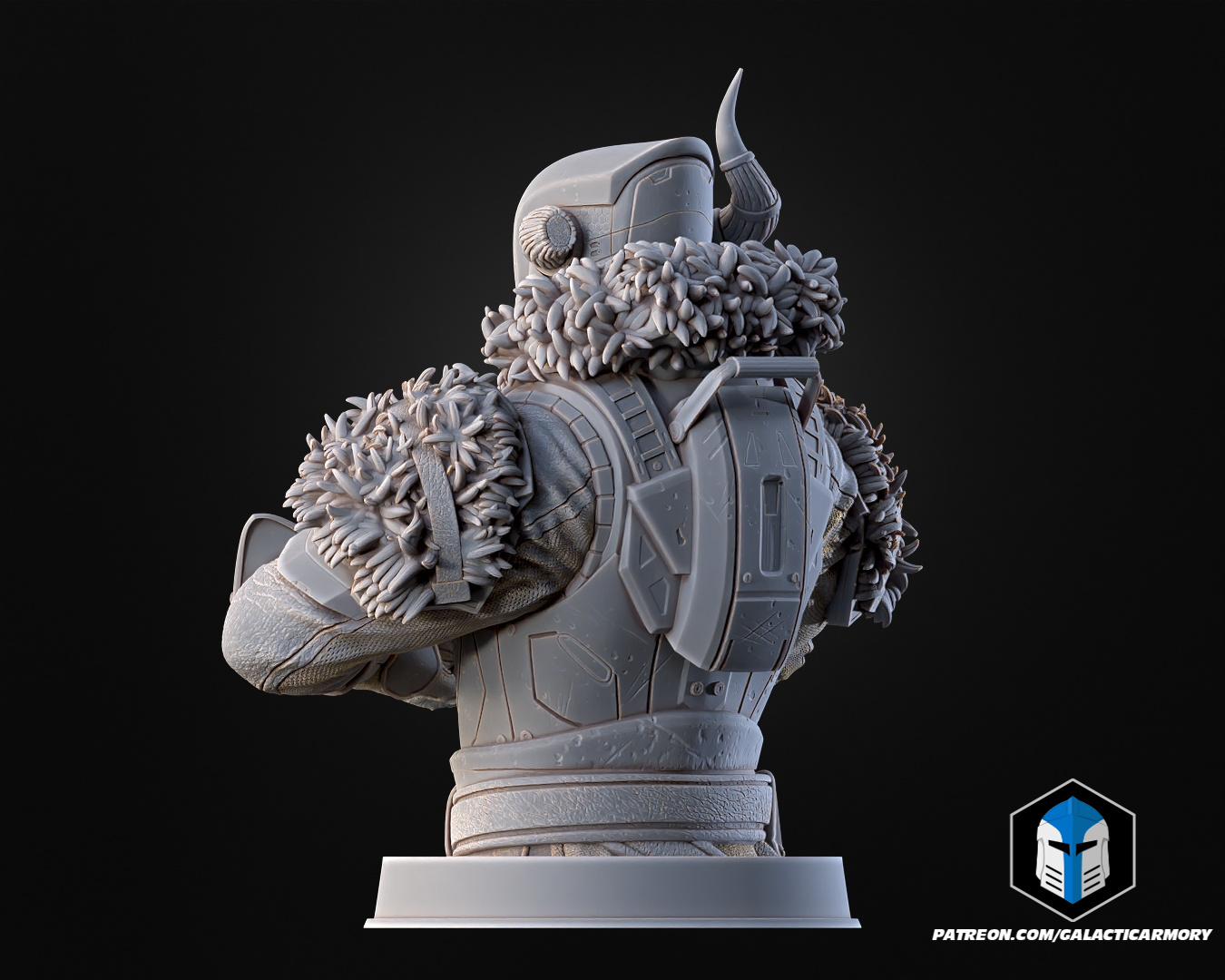 Destiny Lord Shaxx Figurines - Bust Pose 2 - 3D Print Files STL Model — view 4