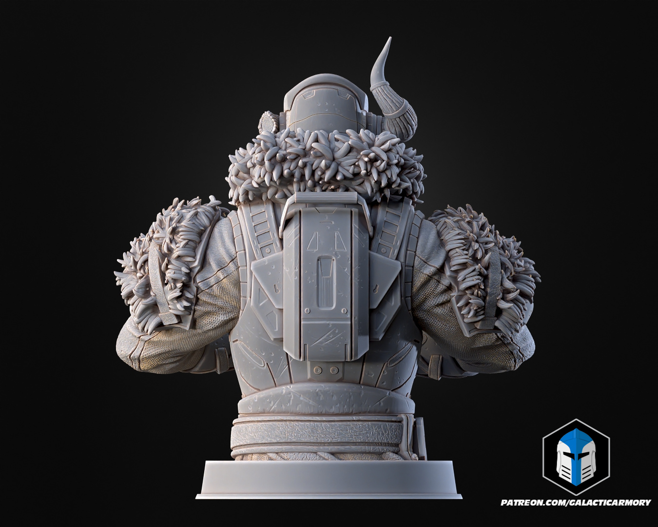 Destiny Lord Shaxx Figurines - Bust Pose 2 - 3D Print Files STL Model — view 5