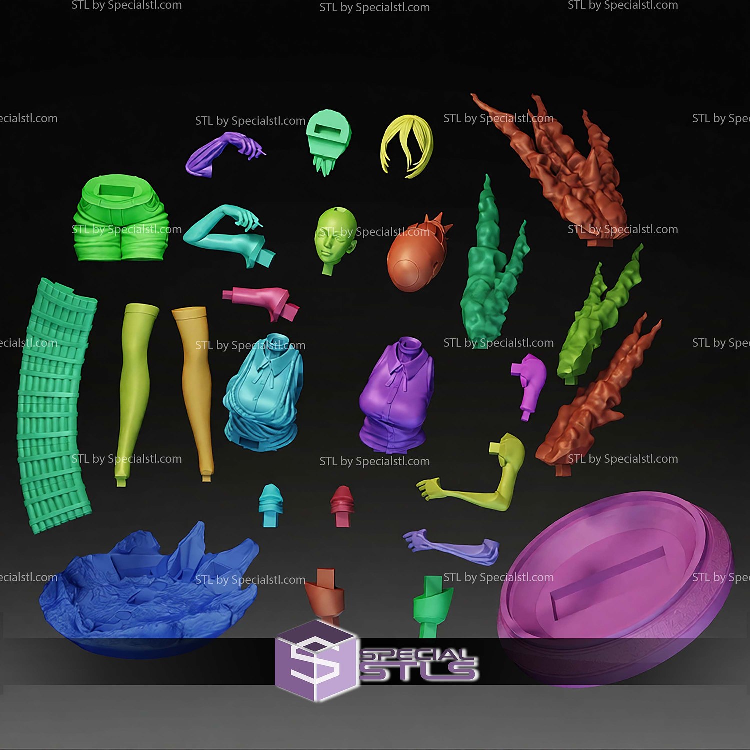 Reze and Bomb Devil 210mm STL Files 3D Model — view 2