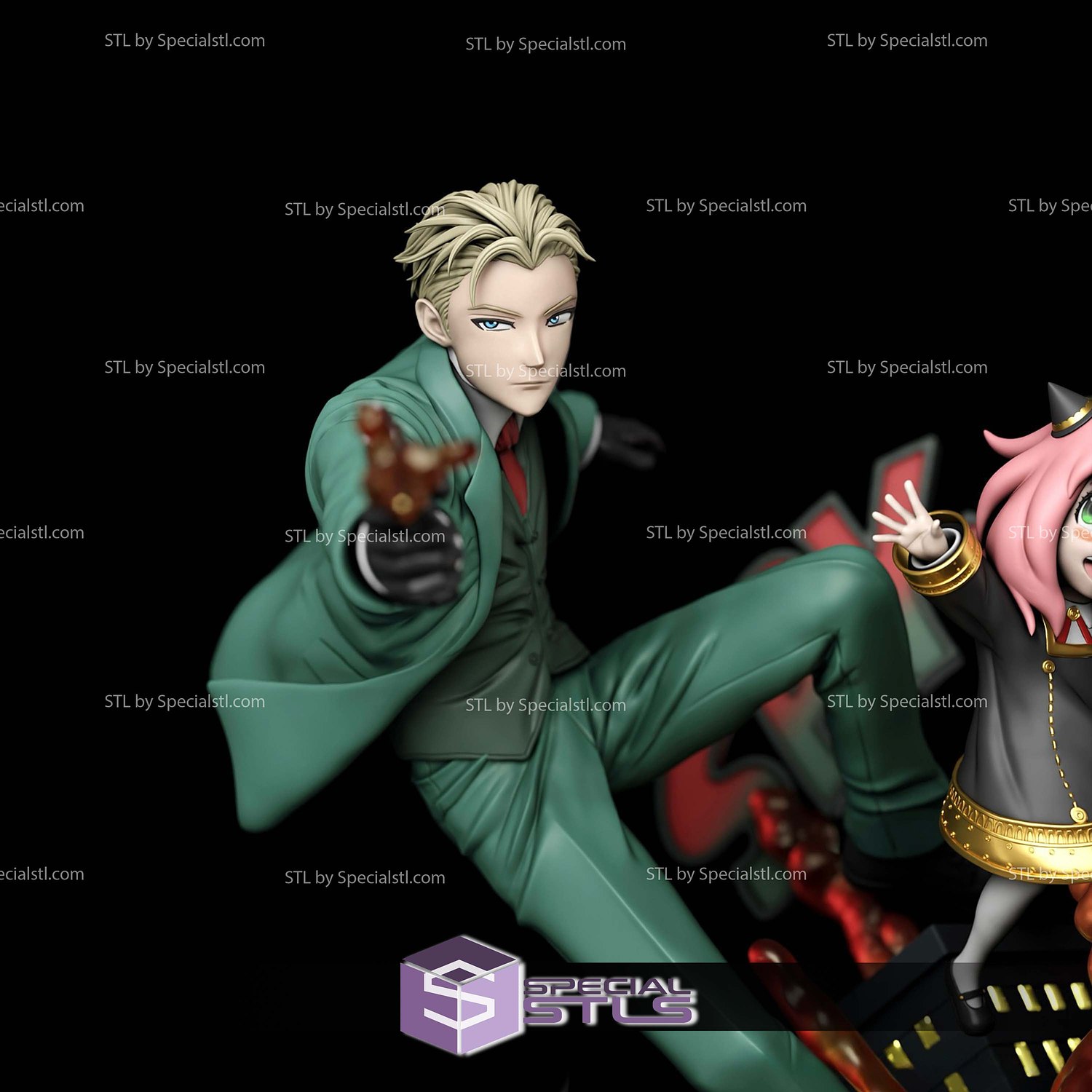 Loid Yor and Anya Spy x Family Diorama 3D Printer Files STL Model — view 2