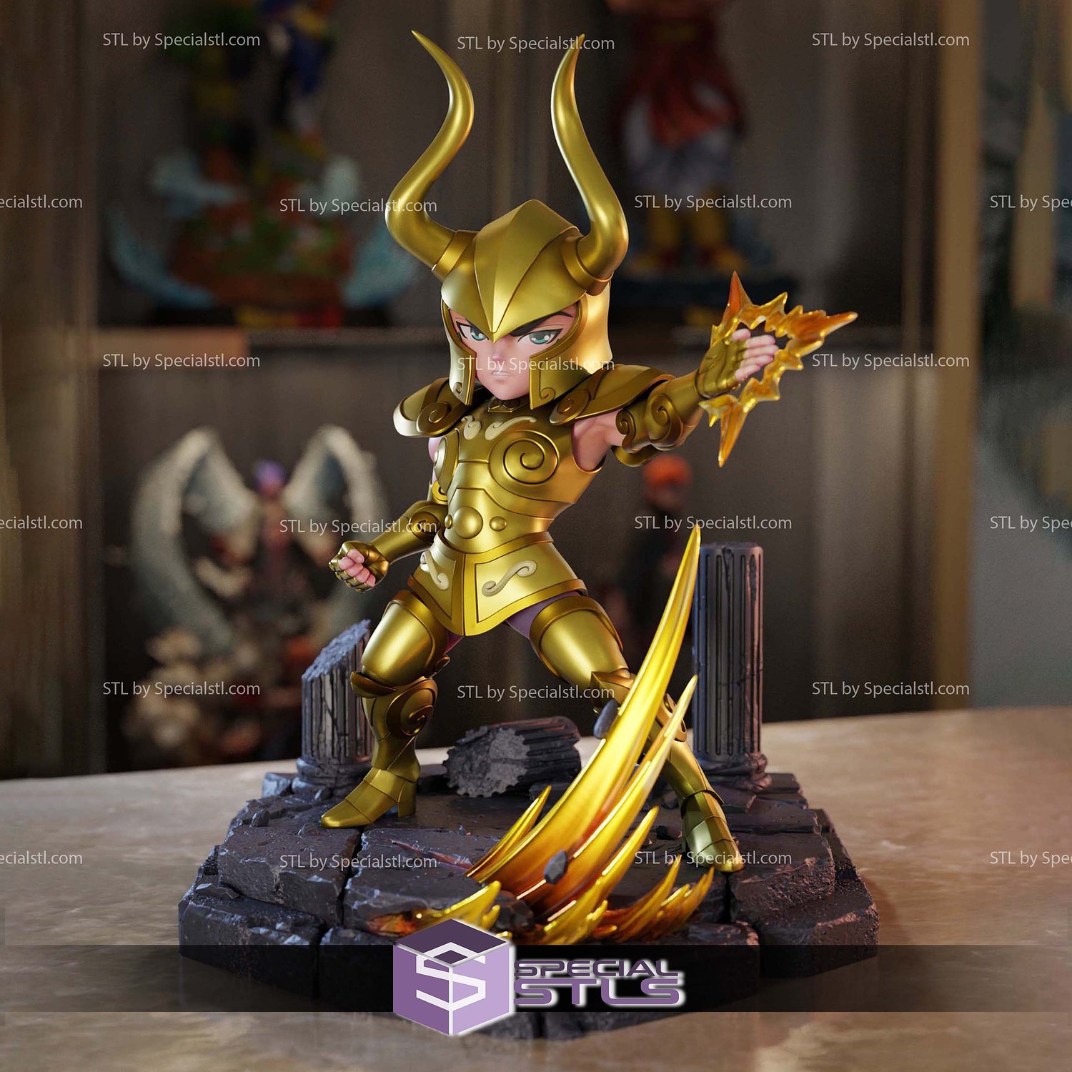 Chibi Shura Capricorn STL Files 3D Model — view 3