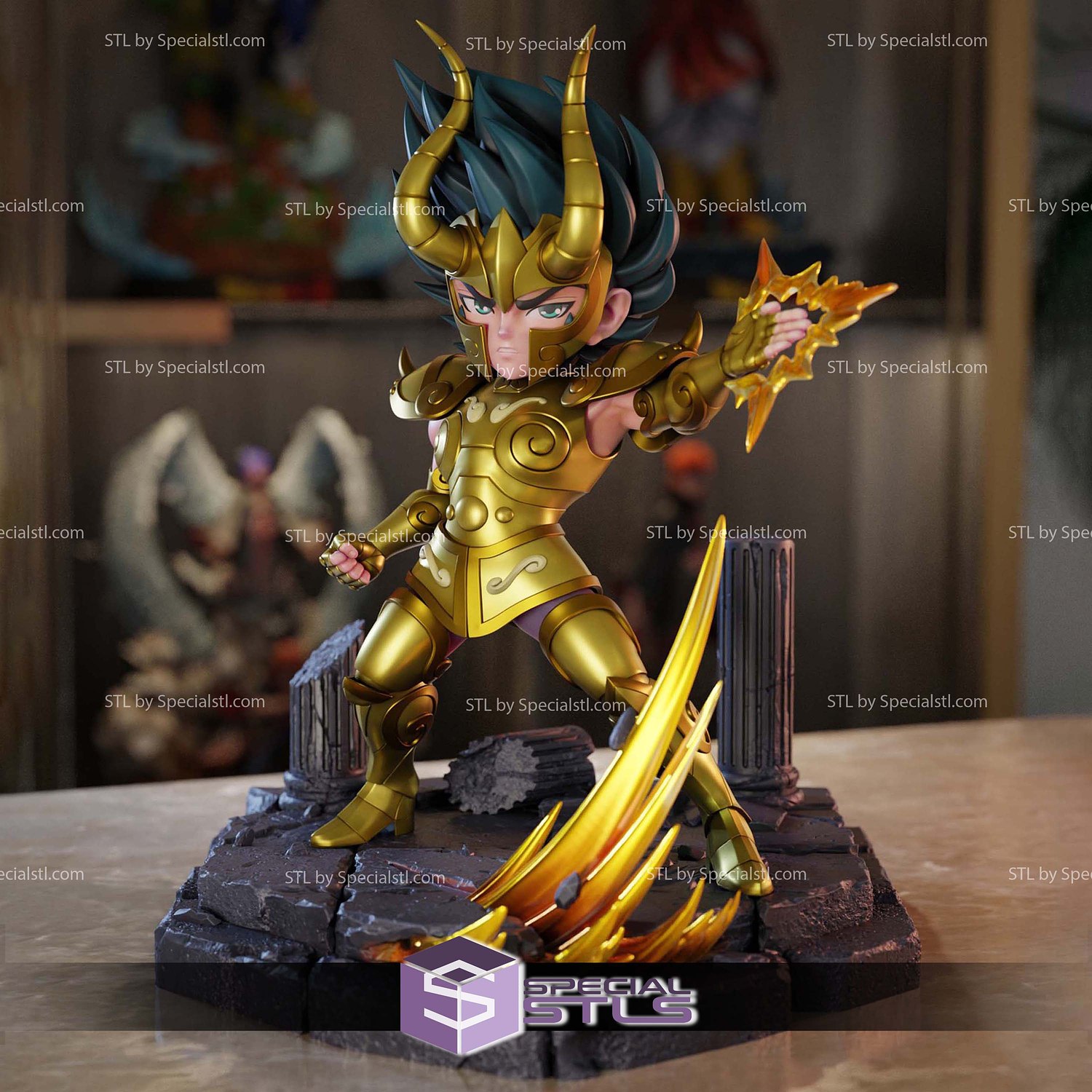 Chibi Shura Capricorn STL Files 3D Model — view 4