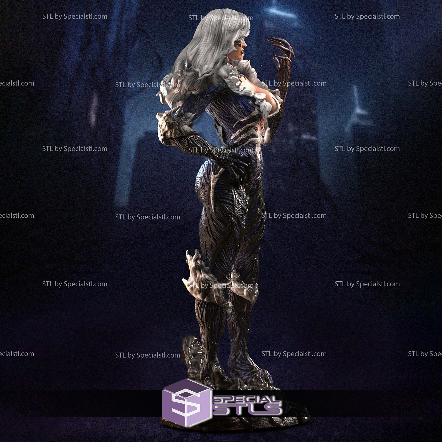Black Cat Venomized 3D Printer Files STL Model — view 4