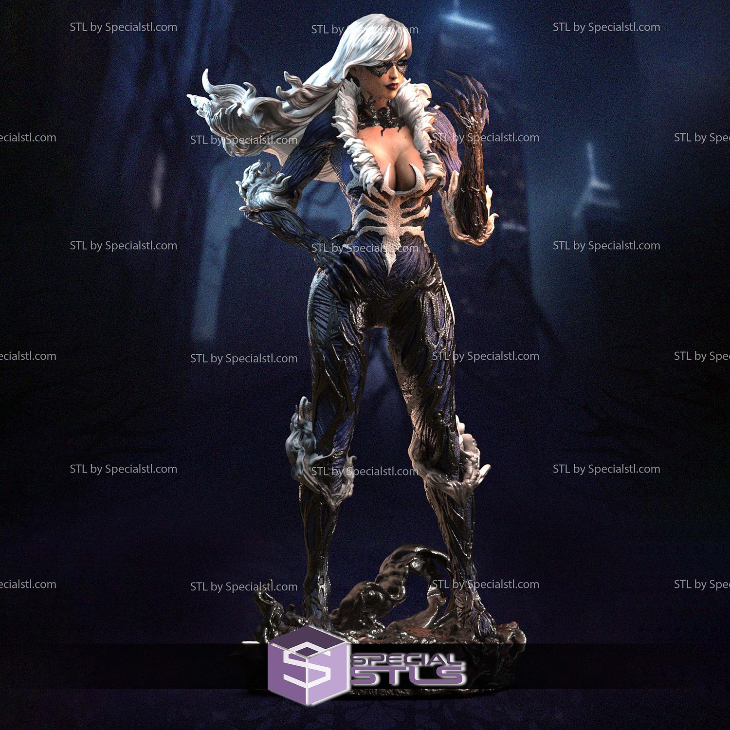 Black Cat Venomized 3D Printer Files STL Model — view 5