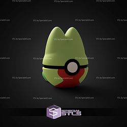 Super Basic STL Treecko Pokeball 3D Model