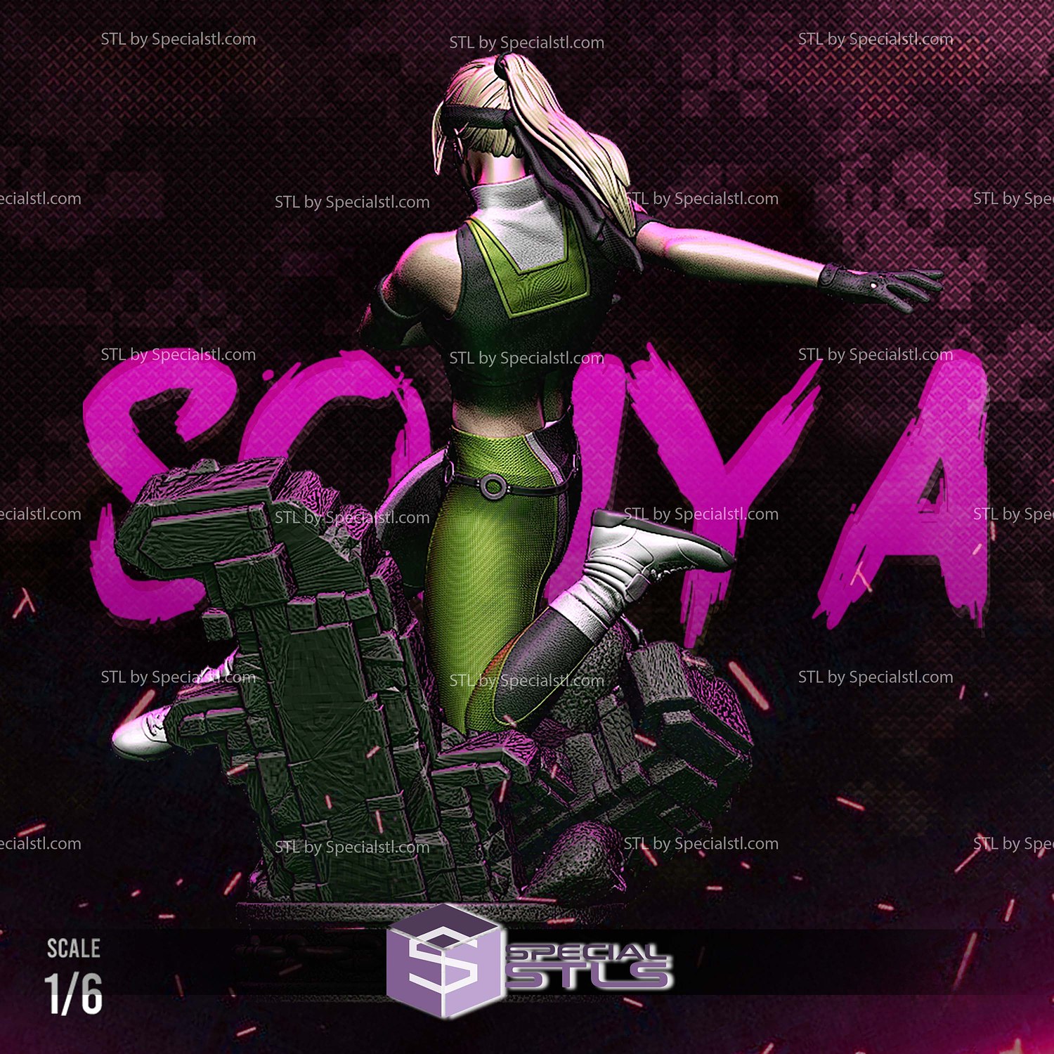 Sonya Blade Kick 1-6 3D Printer Files STL Model — view 3