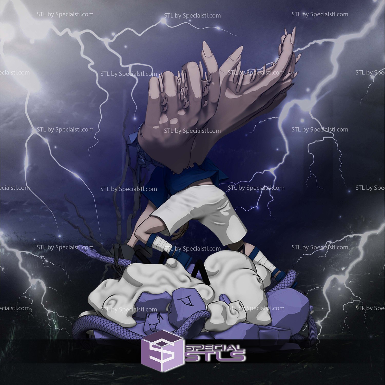 Sasuke Mark of Cursed V2 3D Printer Files STL Model — view 3