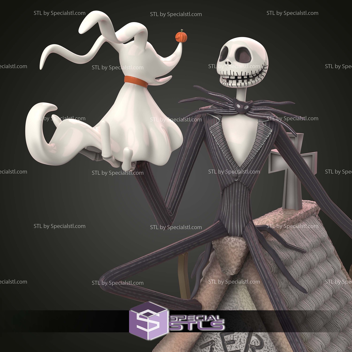 Jack Skellington New Diorama 3D Printing Models STL Model — view 2
