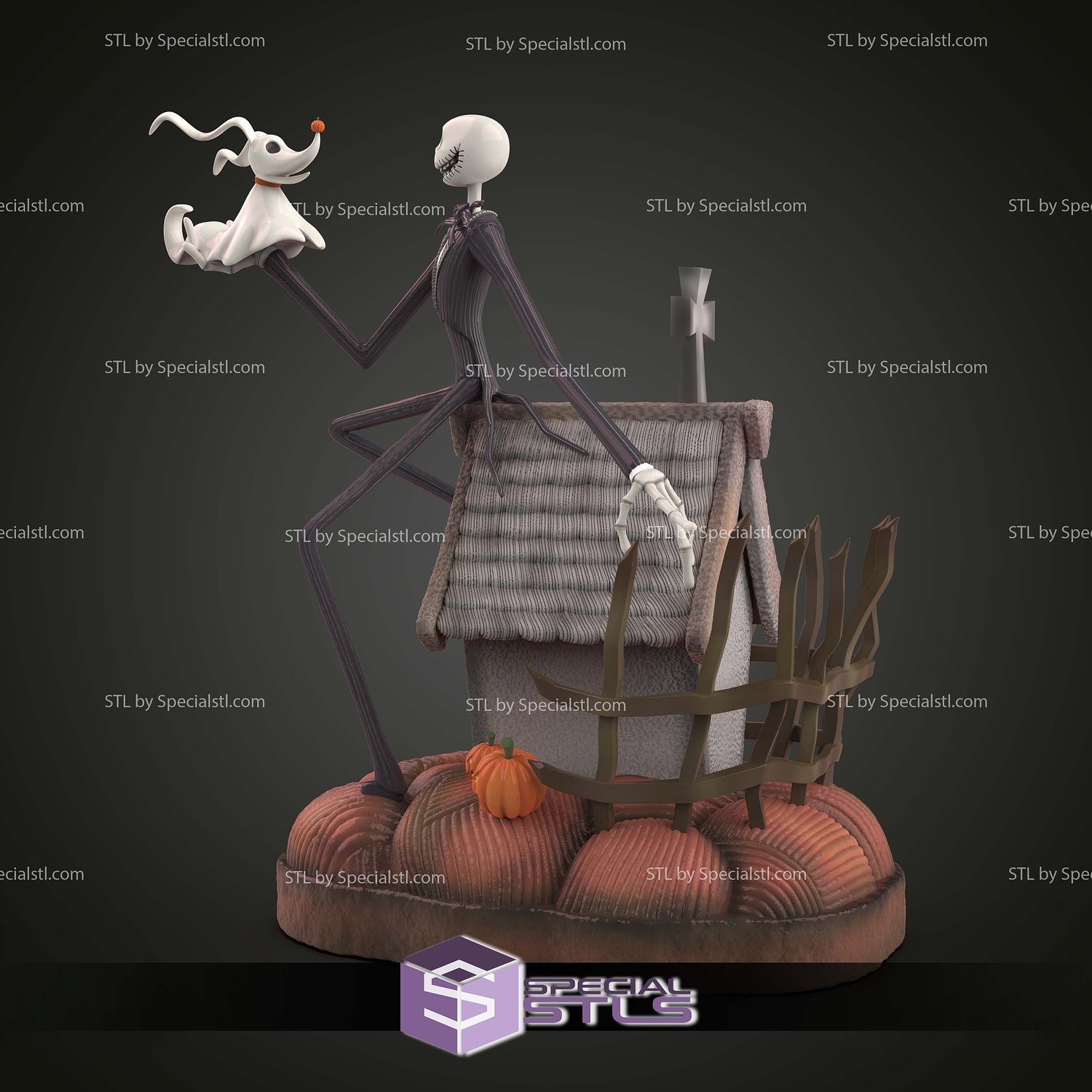 Jack Skellington New Diorama 3D Printing Models STL Model — view 3