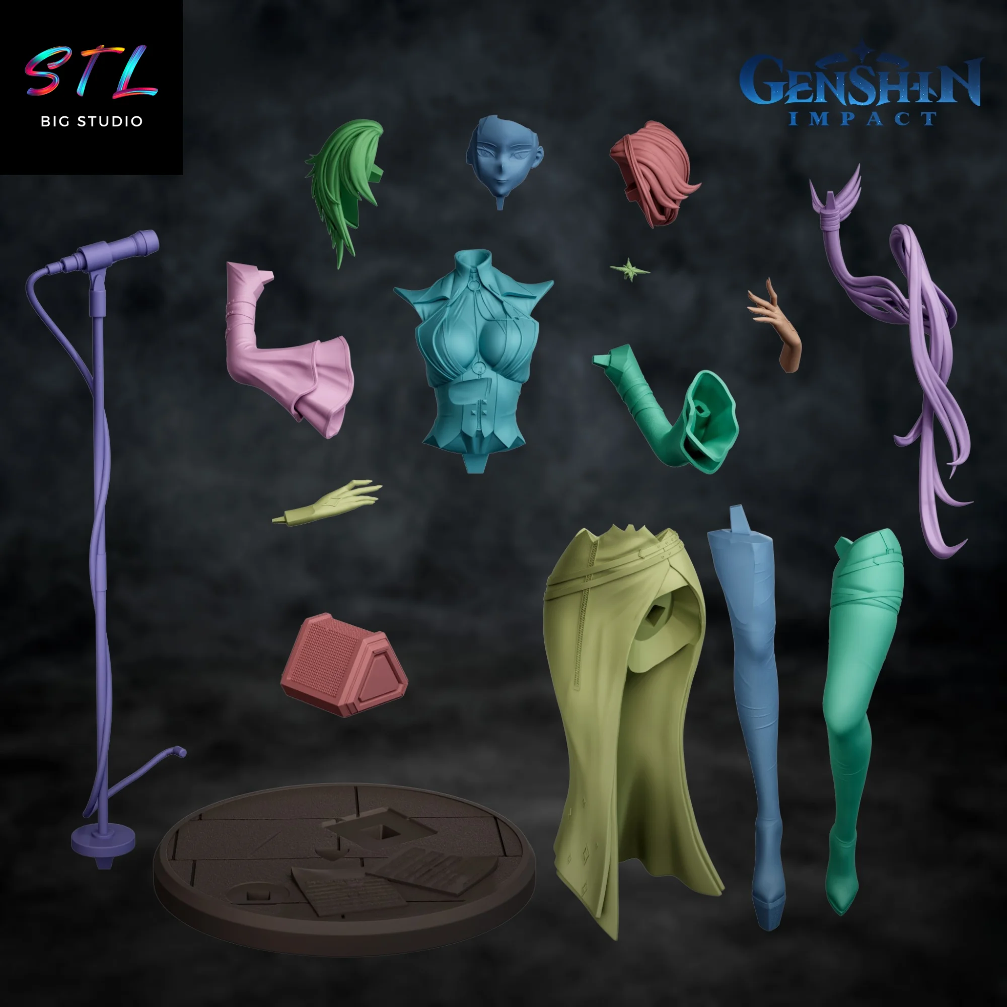 Arlecchino STL | Genshin Impact | 3D Printable Model Model — view 7