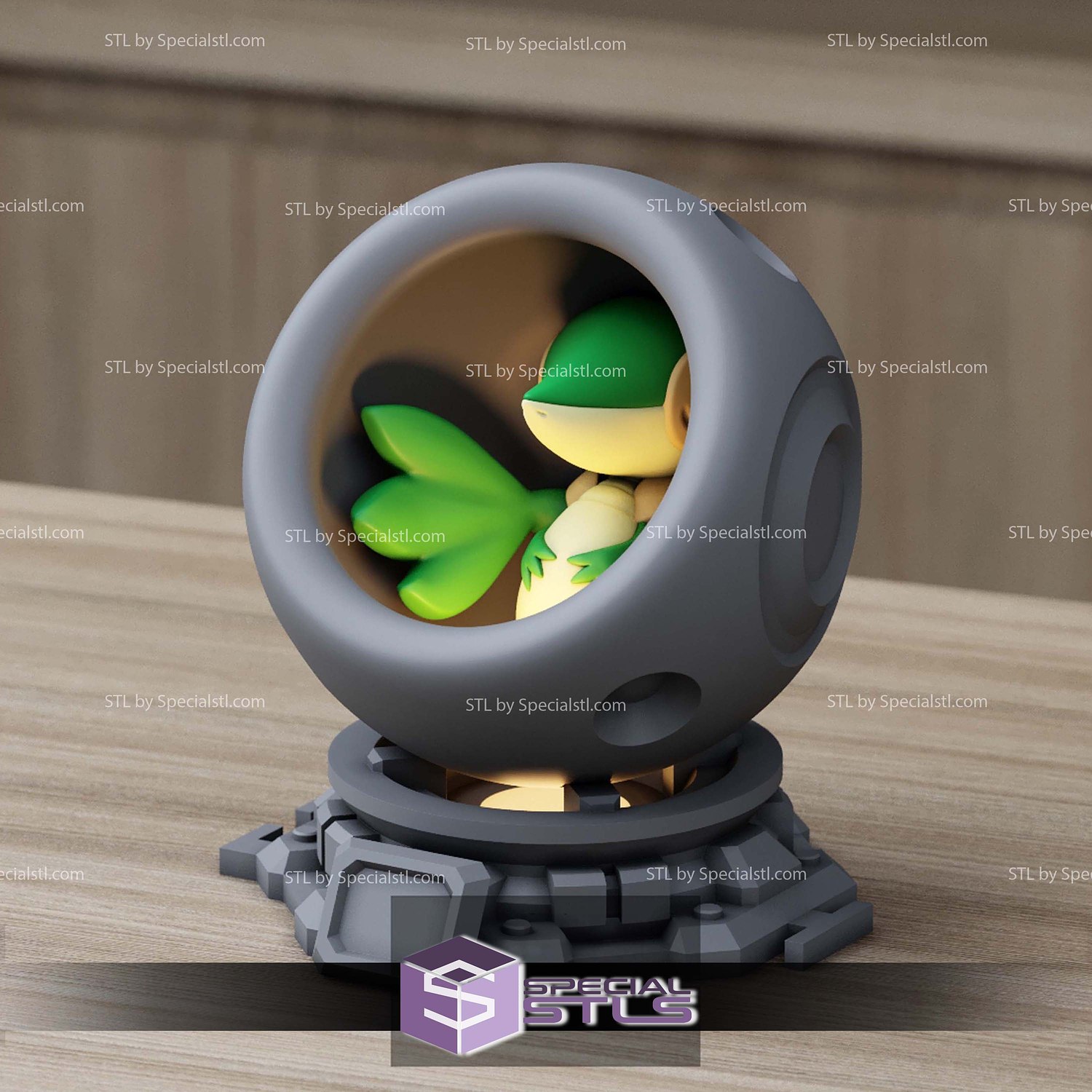 Super Basic Pokemon STL Snivy Healing Machine 3D Model — view 3