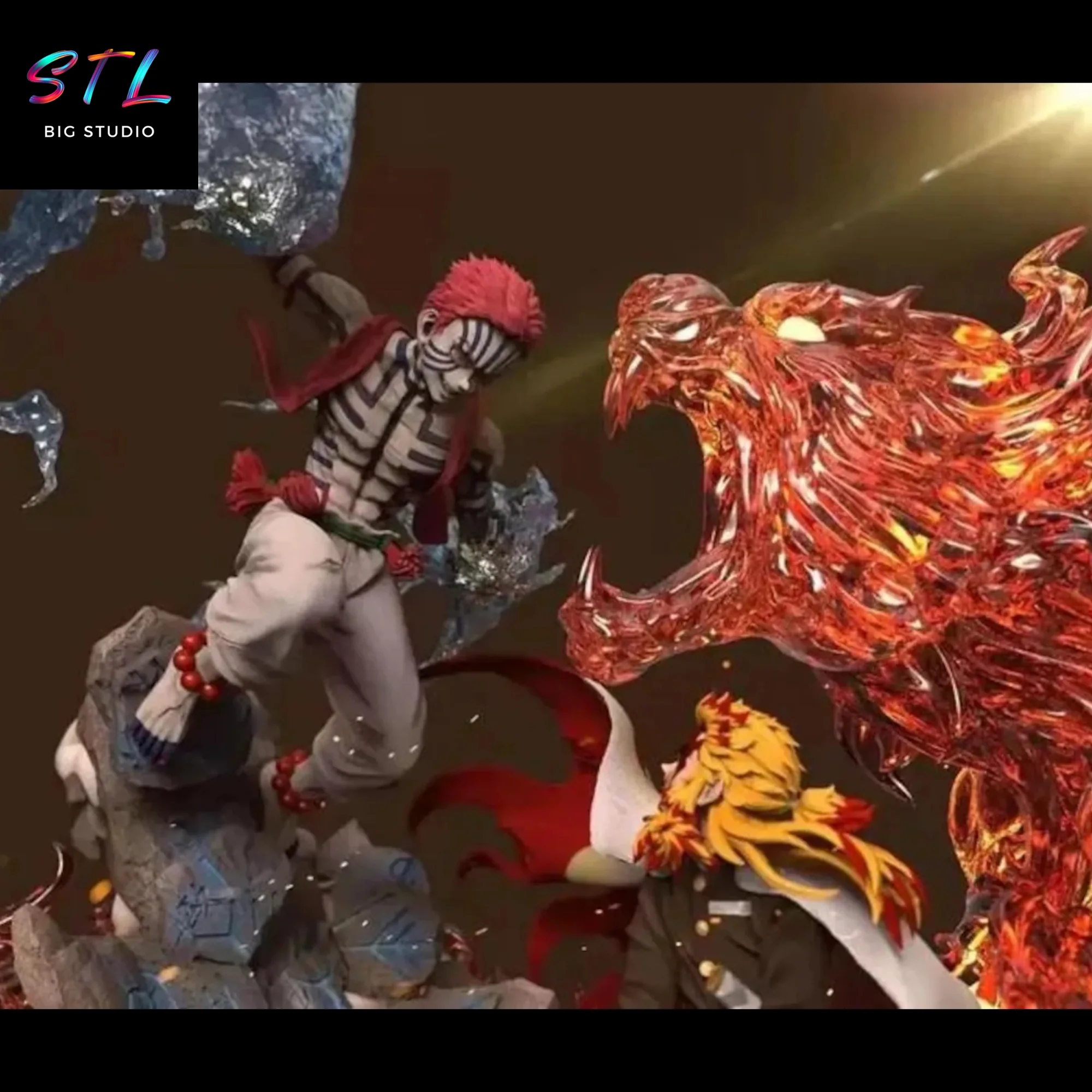 Rengoku vs Akaza STL | Epic Diorama for 3D Printing | Demon Slayer Model — view 2