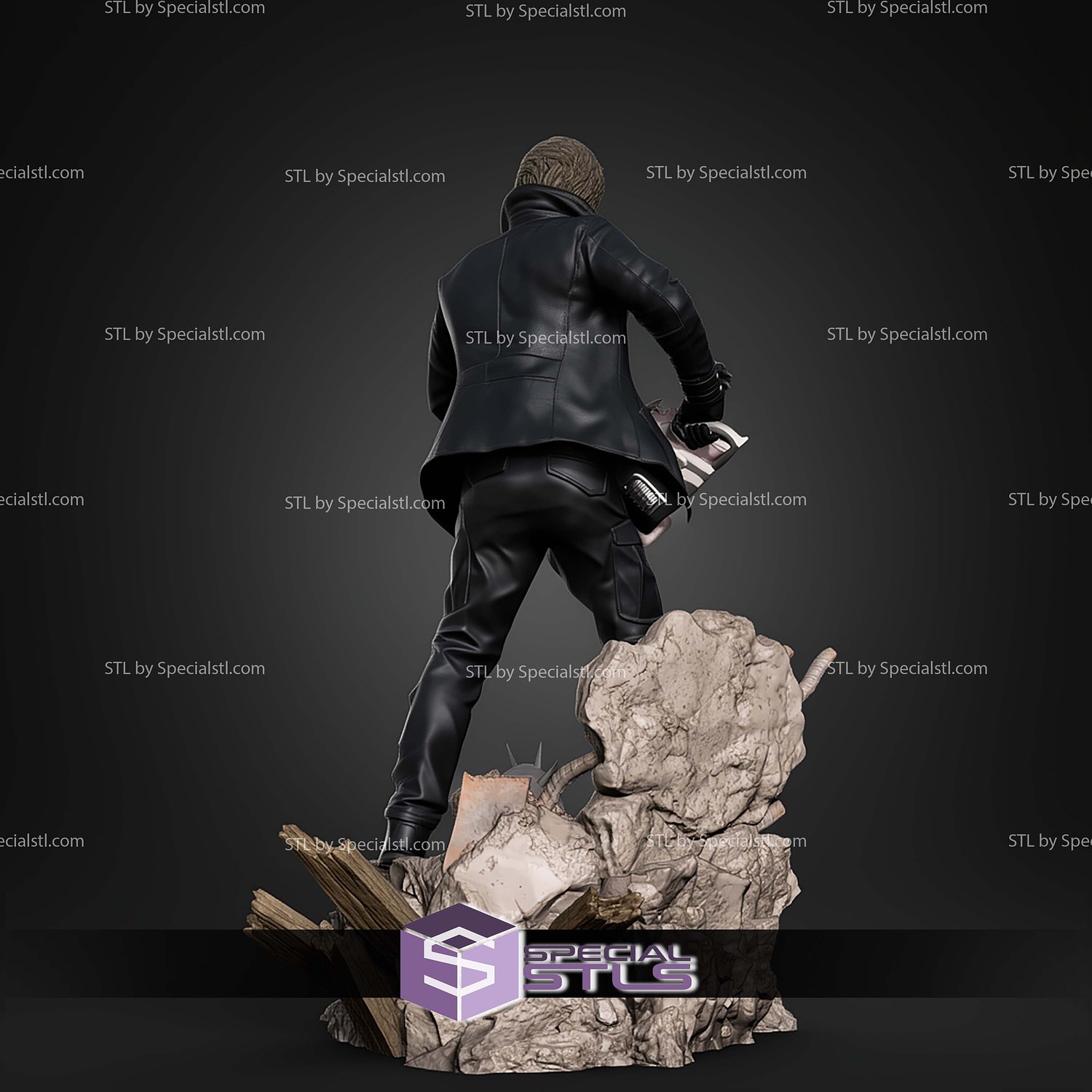 Leon S Kennedy Resident Evil 208mm STL Files 3D Model — view 4