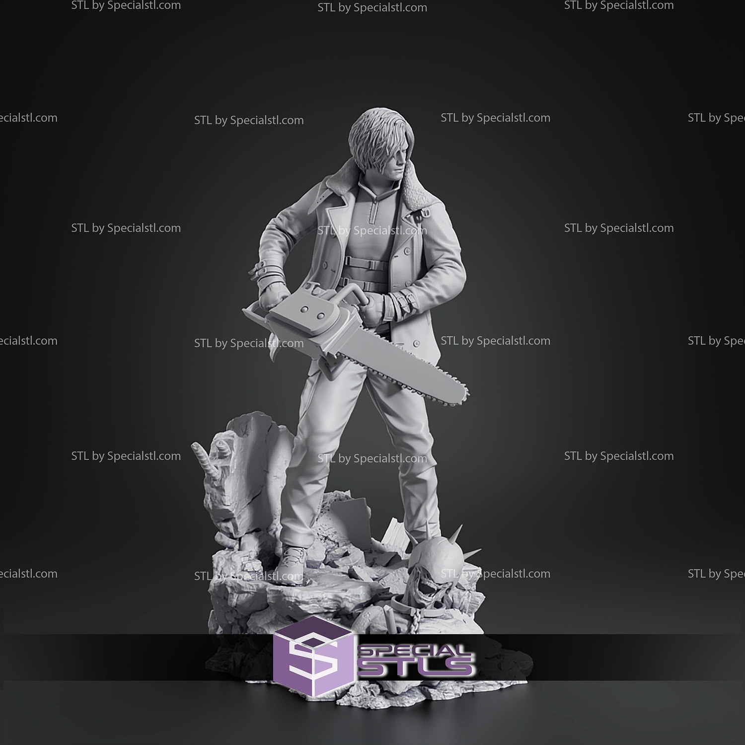 Leon S Kennedy Resident Evil 208mm STL Files 3D Model — view 7