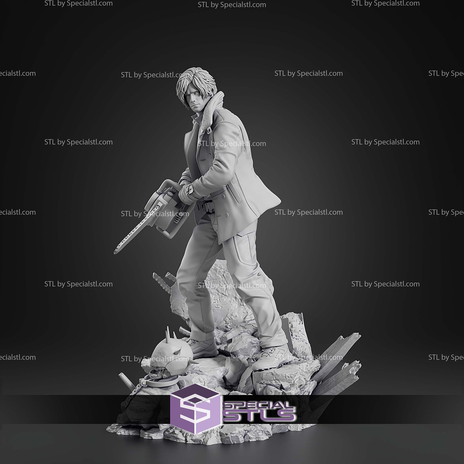 Leon S Kennedy Resident Evil 208mm STL Files 3D Model — view 8