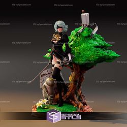 2B Stand on Tree Base Nier Automata 3D Print Files STL Model