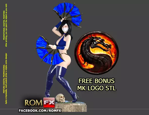 Kitana Mortal Kombat Action Figure Printable 3D OBJ Model