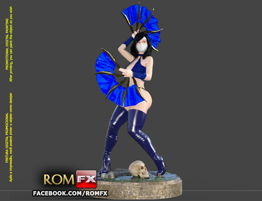 Kitana Mortal Kombat Action Figure Printable 3D OBJ Model — view 2