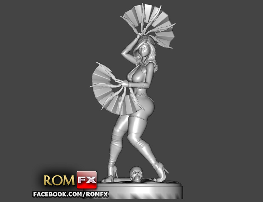 Kitana Mortal Kombat Action Figure Printable 3D OBJ Model — view 3