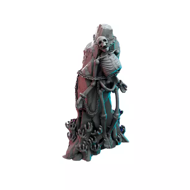 Chainedskeleton III - RPG Tabletop Figure 3D STL Model