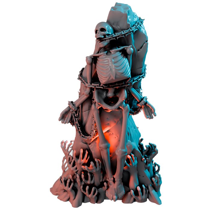 Chainedskeleton III - RPG Tabletop Figure 3D STL Model — view 3