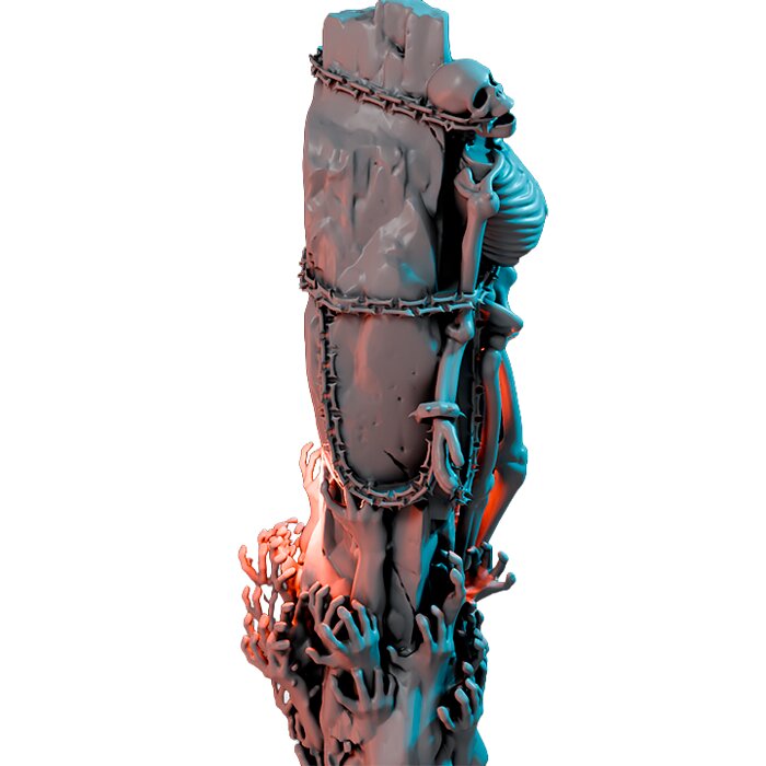 Chainedskeleton III - RPG Tabletop Figure 3D STL Model — view 4