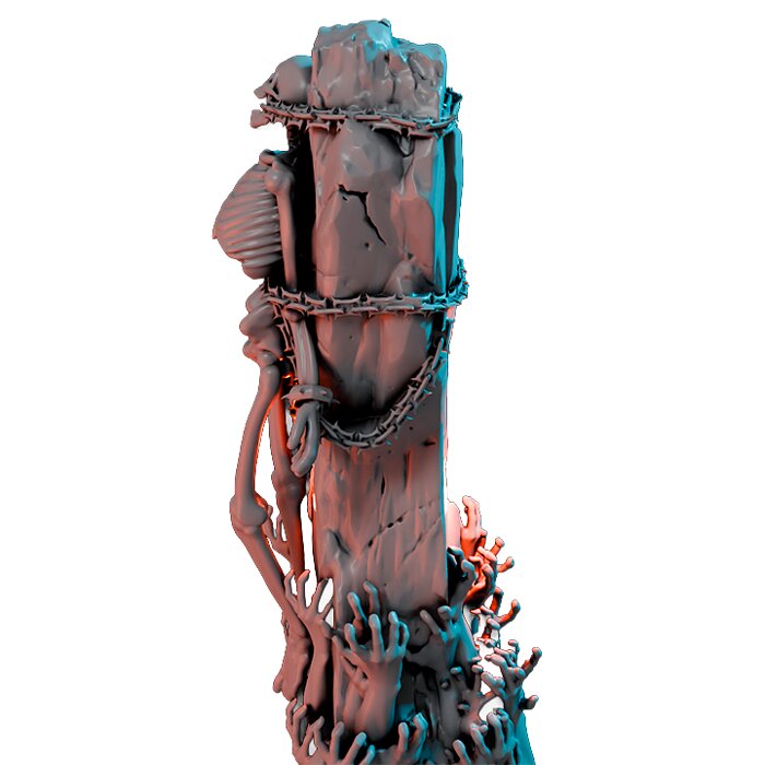 Chainedskeleton III - RPG Tabletop Figure 3D STL Model — view 5