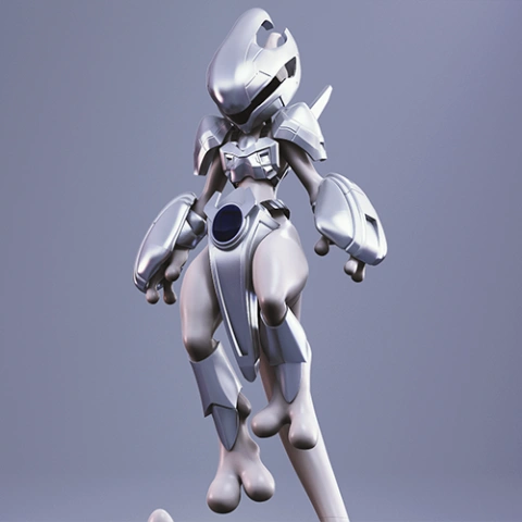 Cyber Mewtwo in Capsule 3D Printer Files | Assembly STL Model