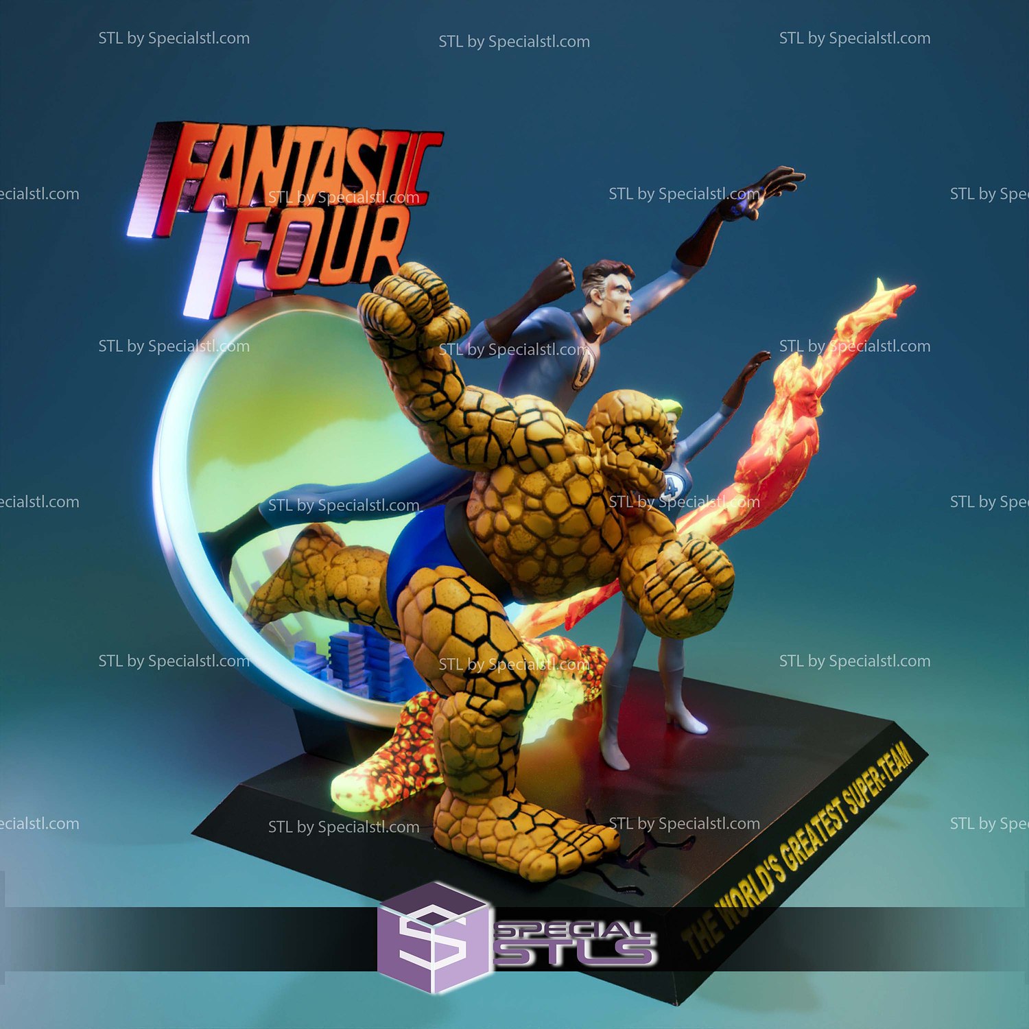 Fantastic Four 60s STL Files 3D Model — view 2