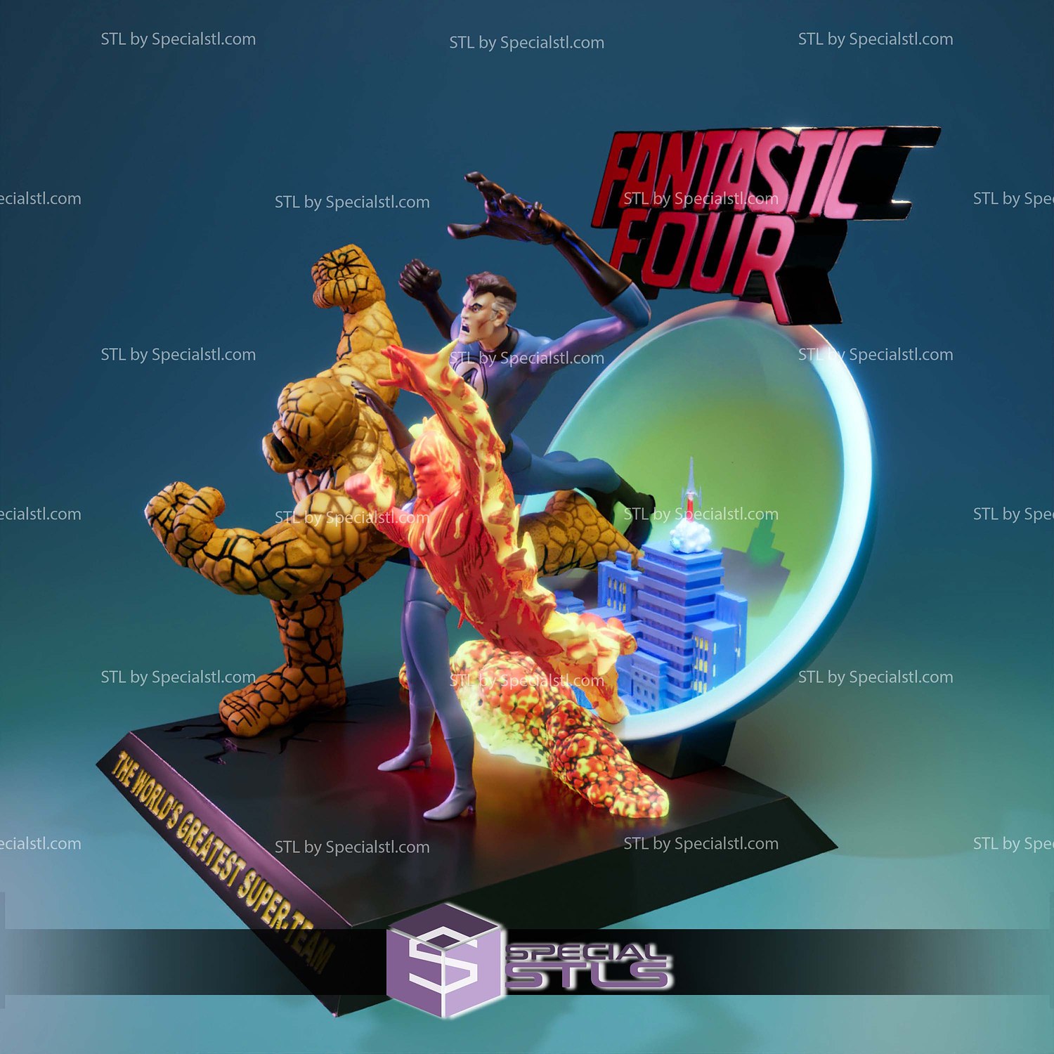 Fantastic Four 60s STL Files 3D Model — view 3