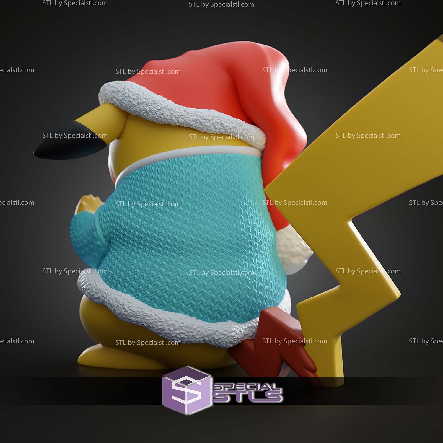 Basic Pokemon Collection Christmas Pikachu 3D STL Model — view 5