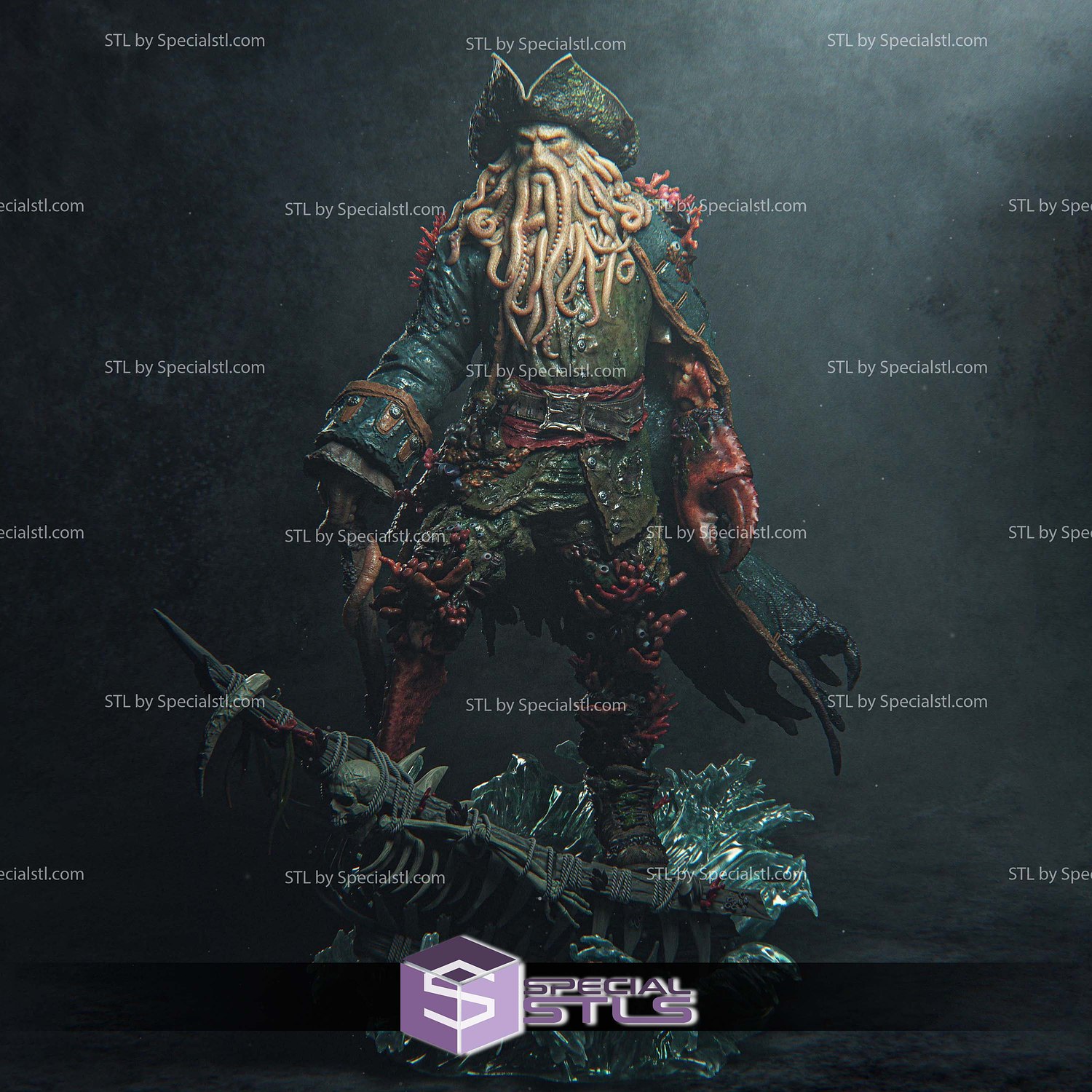 Davy Jones Caribbean 3D Printer Files STL Model — view 2