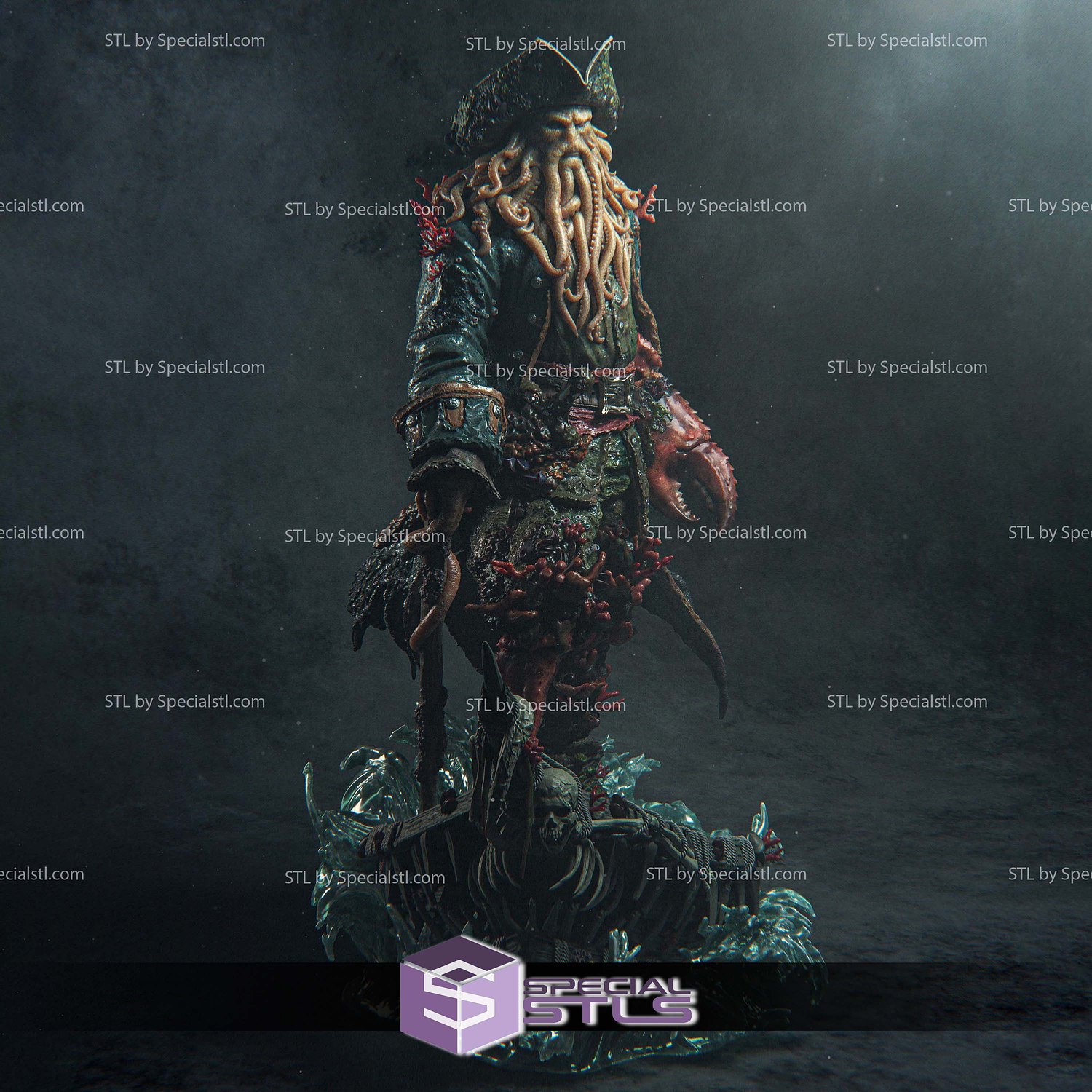 Davy Jones Caribbean 3D Printer Files STL Model — view 3