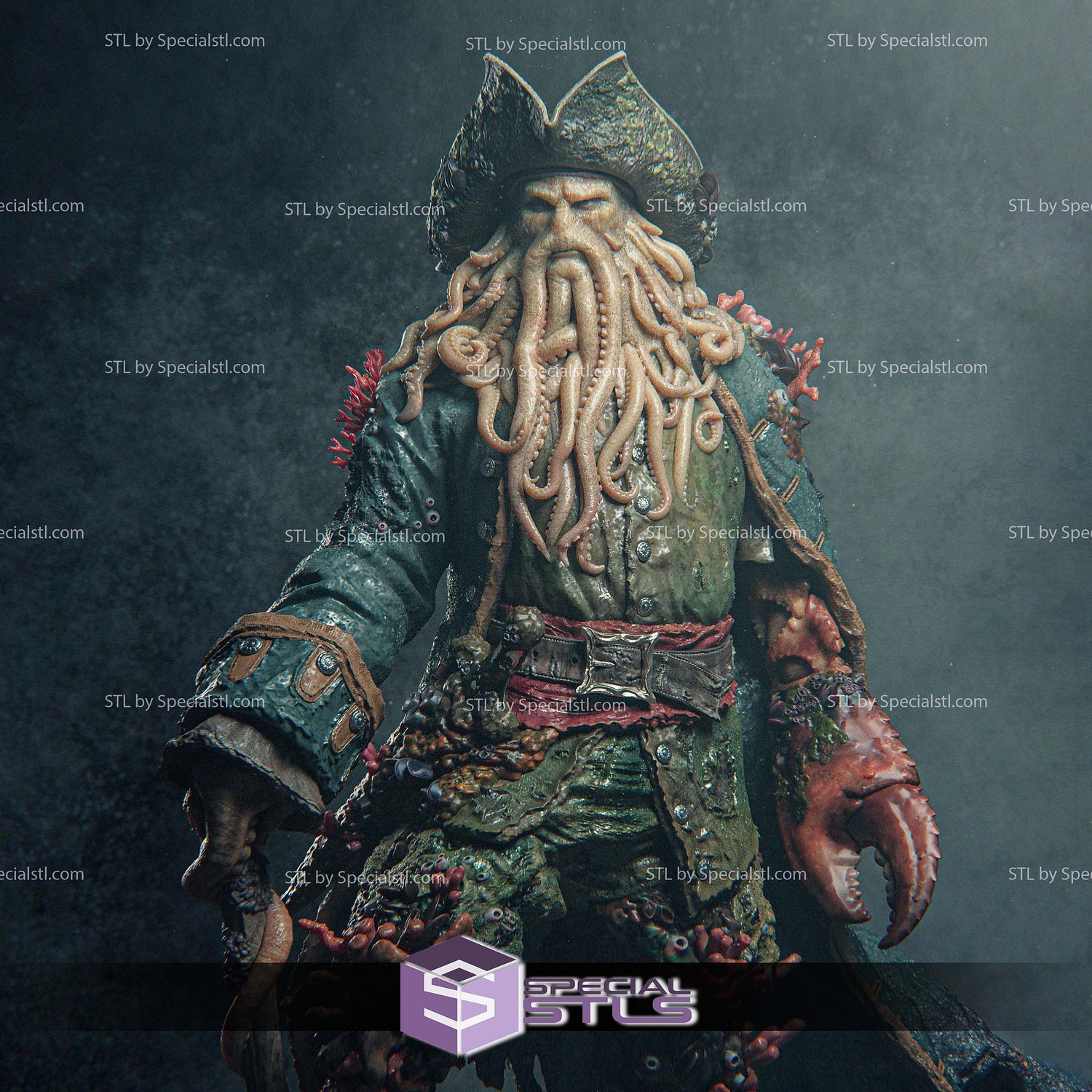 Davy Jones Caribbean 3D Printer Files STL Model — view 5