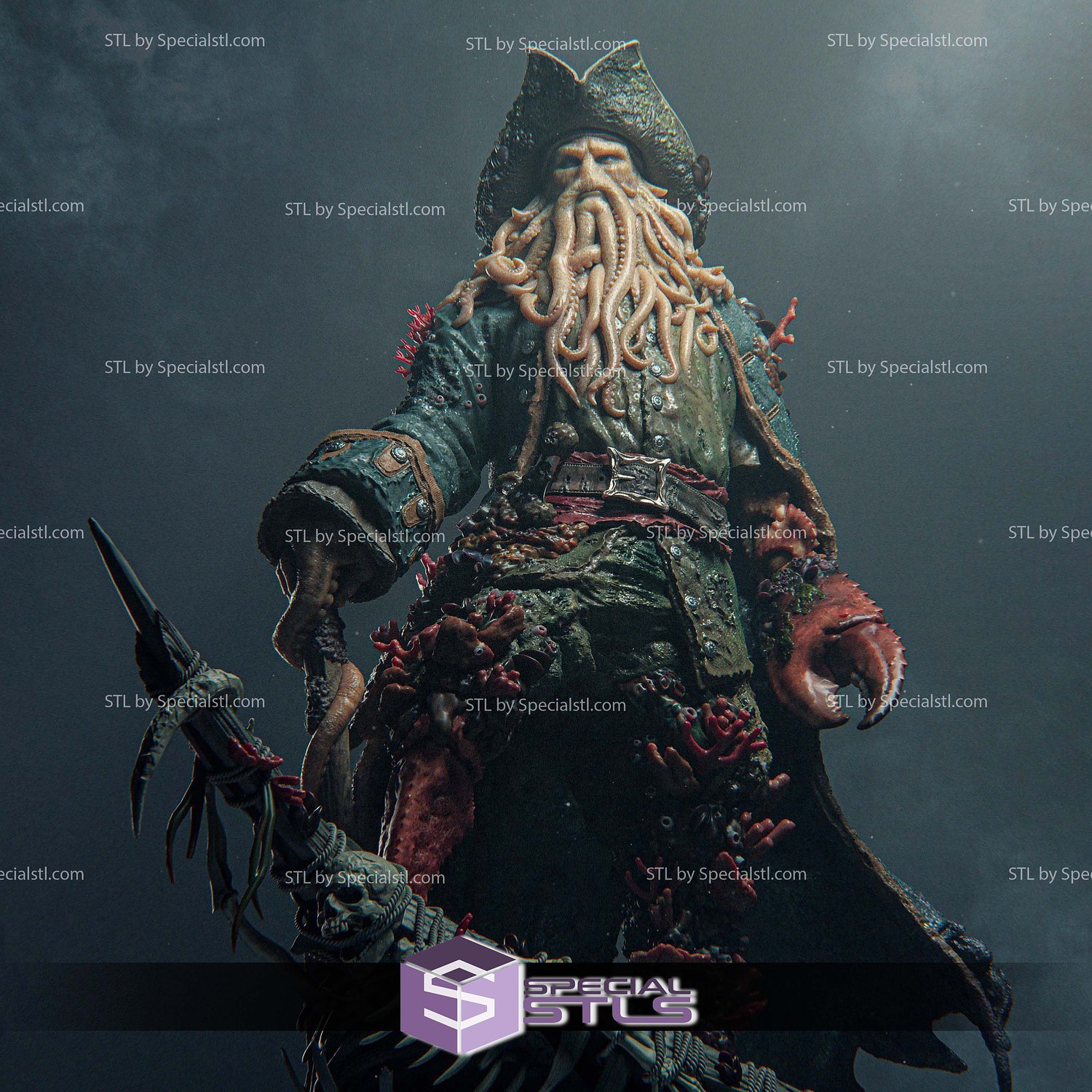 Davy Jones Caribbean 3D Printer Files STL Model — view 6