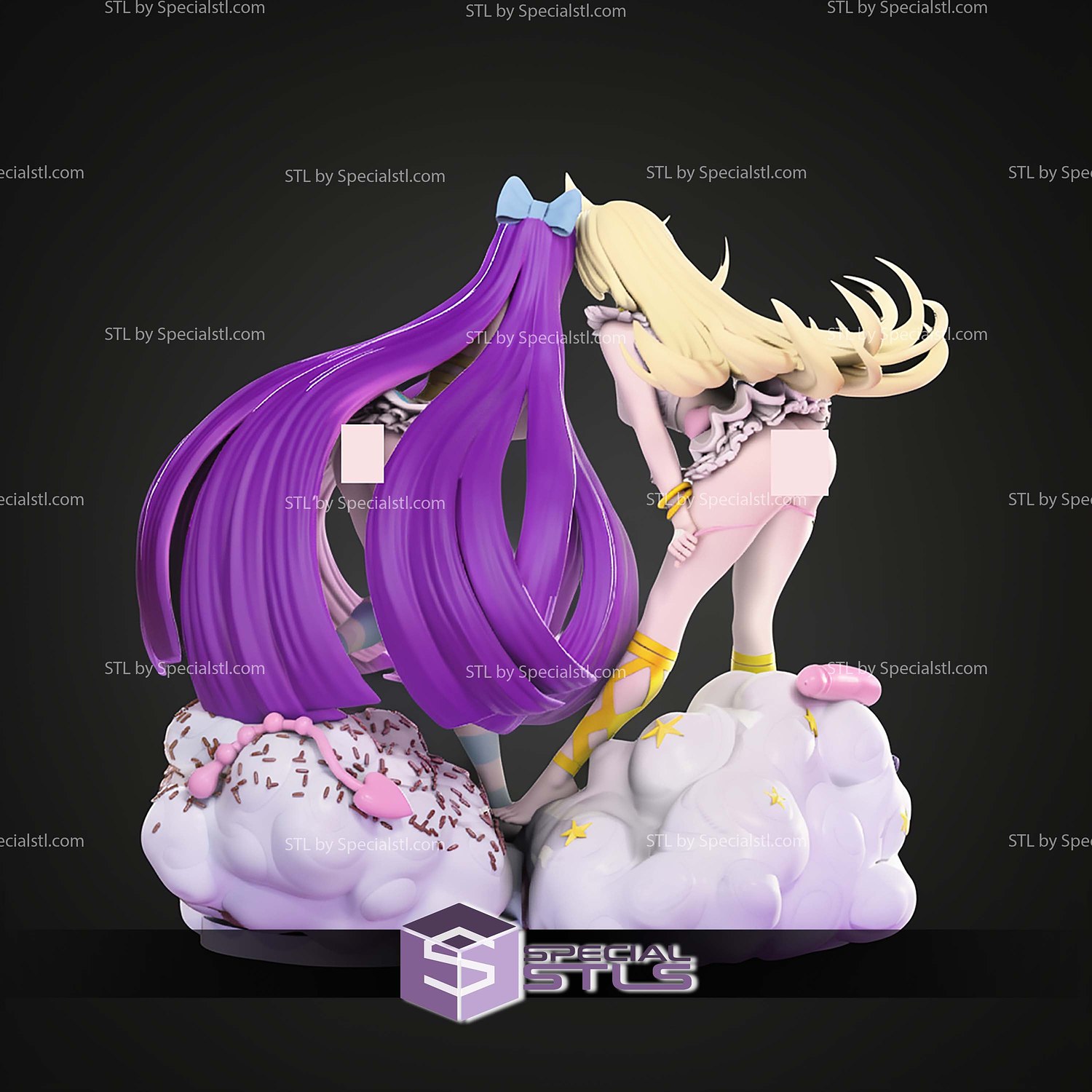 Panty And Stocking Cloud Base STL Files 3D Model — view 2