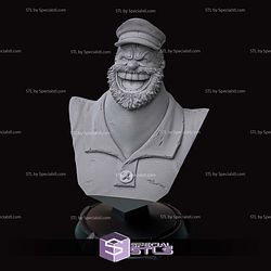 Bluto Popeye Bust STL Files 3D Model