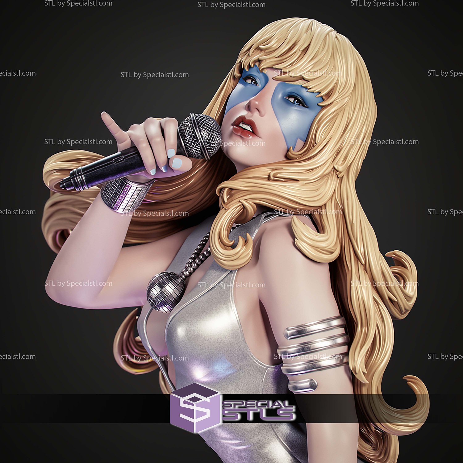 Dazzler Alison Blaire Disco STL Files 3D Model — view 7