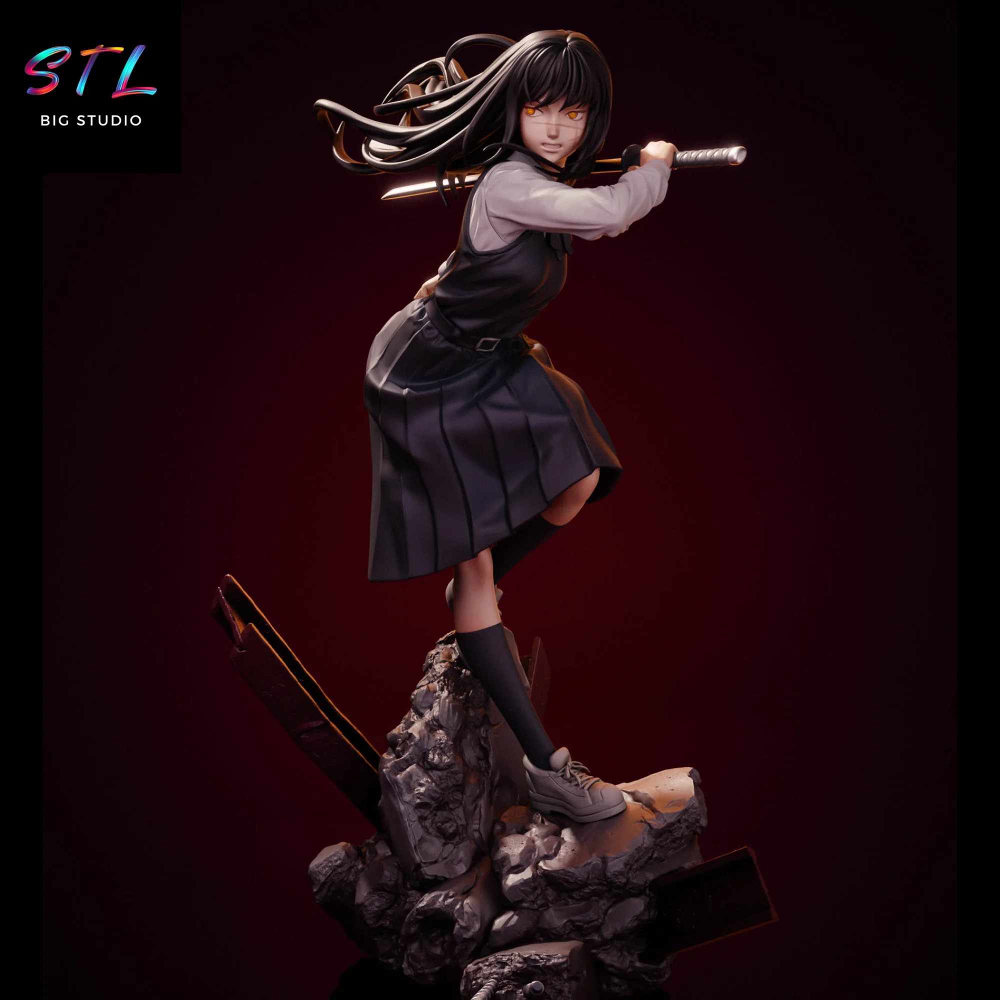 Asa Mitaka STL | Chainsaw Man | 3D Printable Figure Model