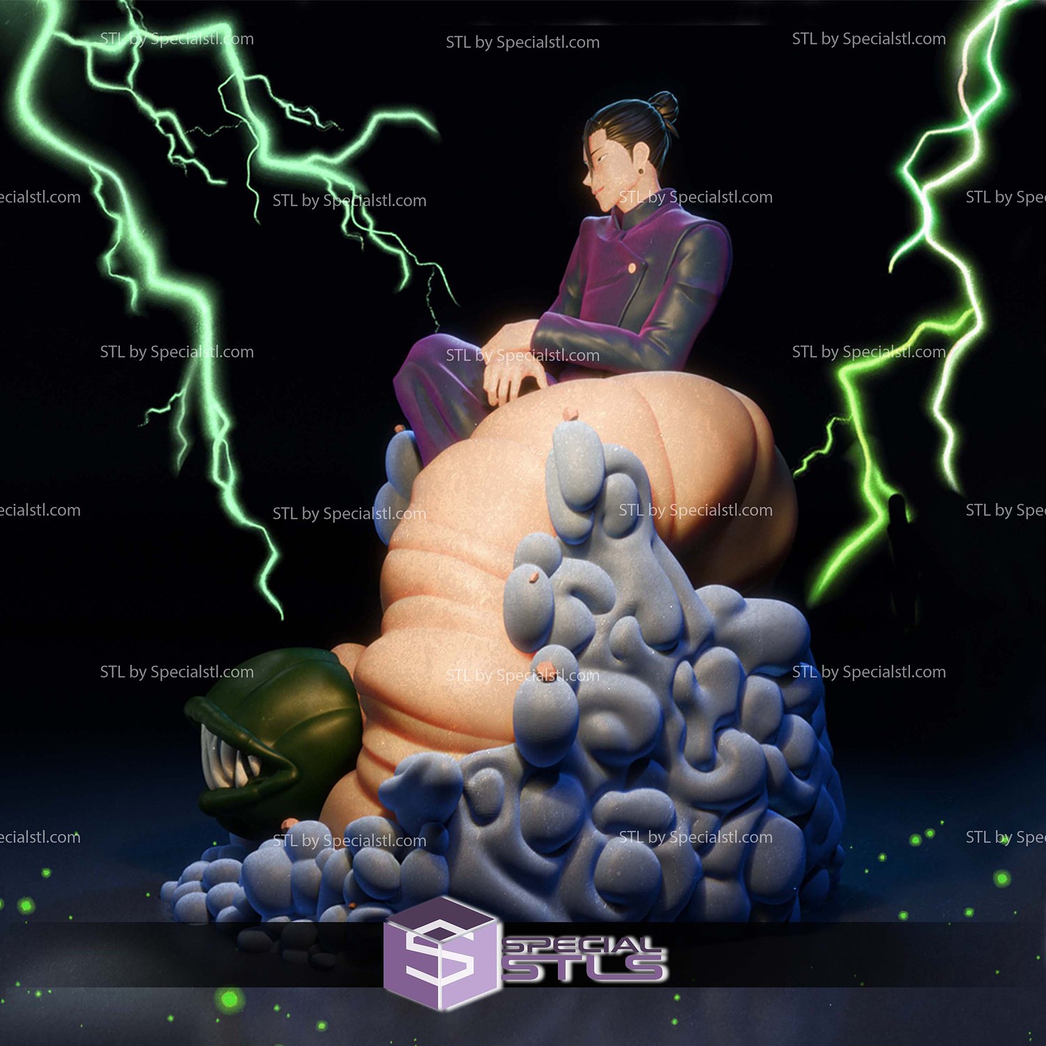 Suguru Geto Sitting Sculptures 3D Printing STL Model — view 2