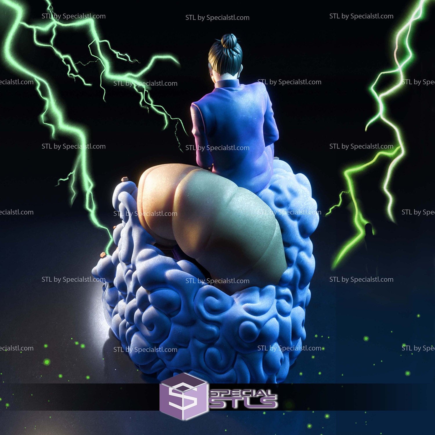 Suguru Geto Sitting Sculptures 3D Printing STL Model — view 3