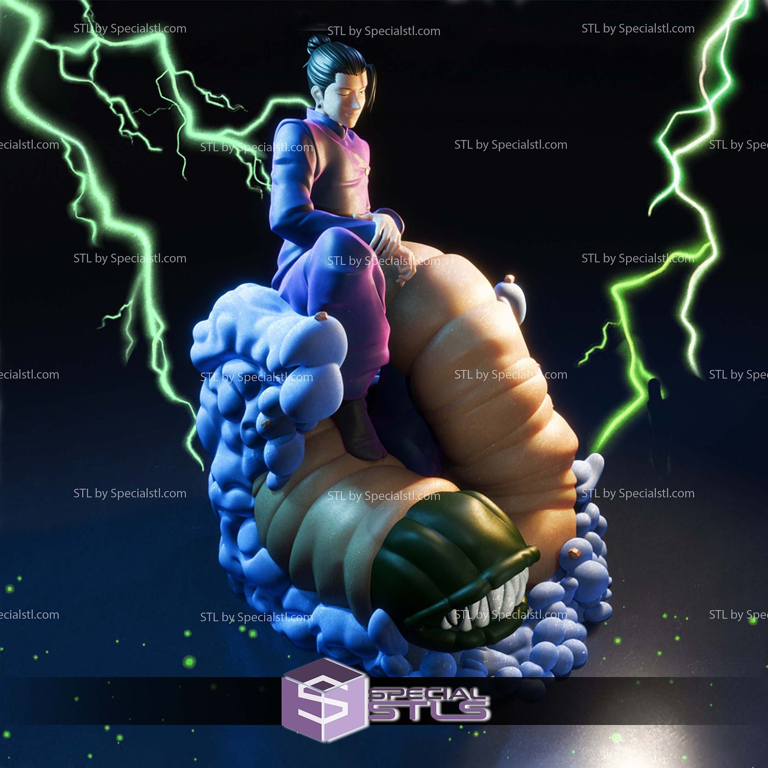 Suguru Geto Sitting Sculptures 3D Printing STL Model — view 4