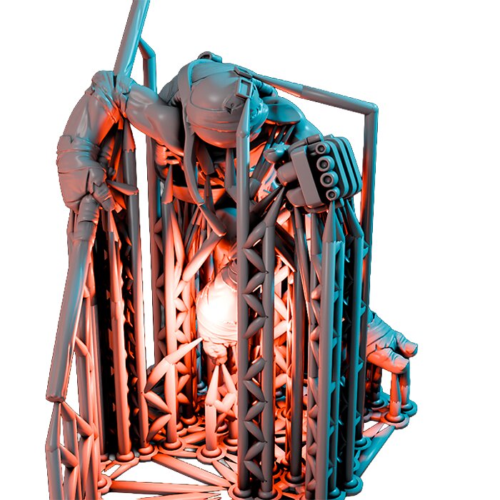Techshellgenius X - Detailed Tabletop Figurine 3D STL Model — view 4