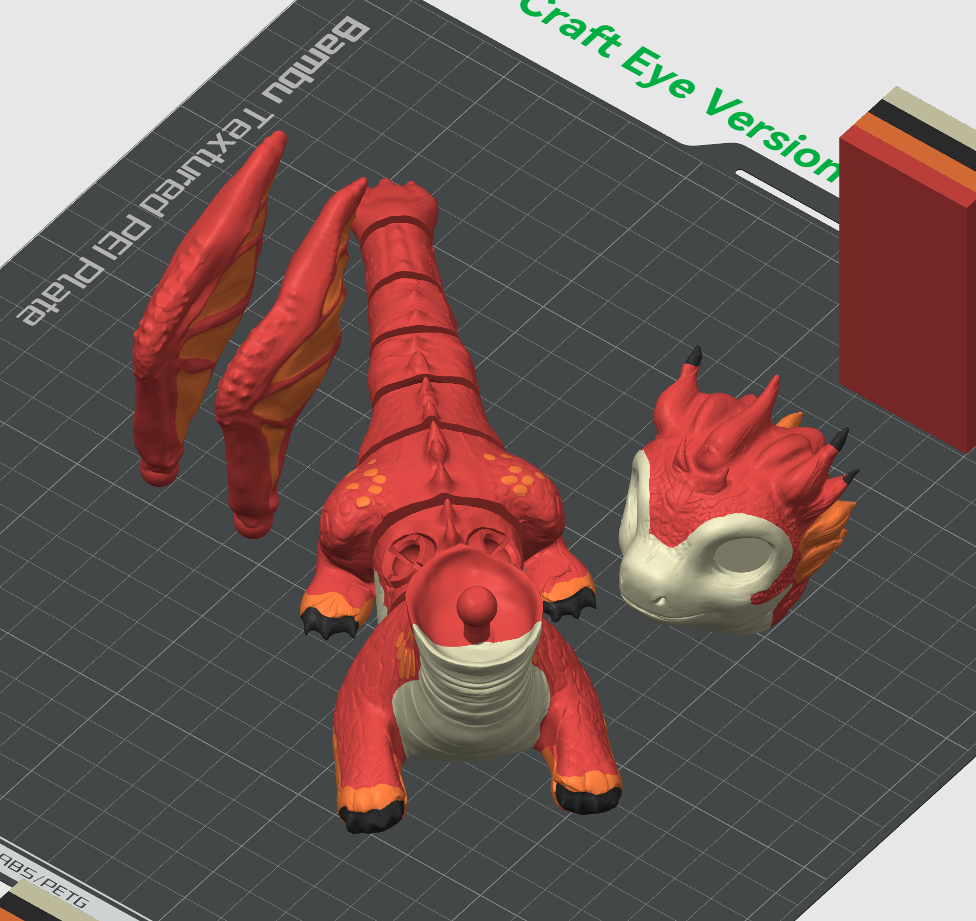 Teen Fire Dragon - Articulated Fantasy Creature - No Supports 3D Print STL/3MF Model