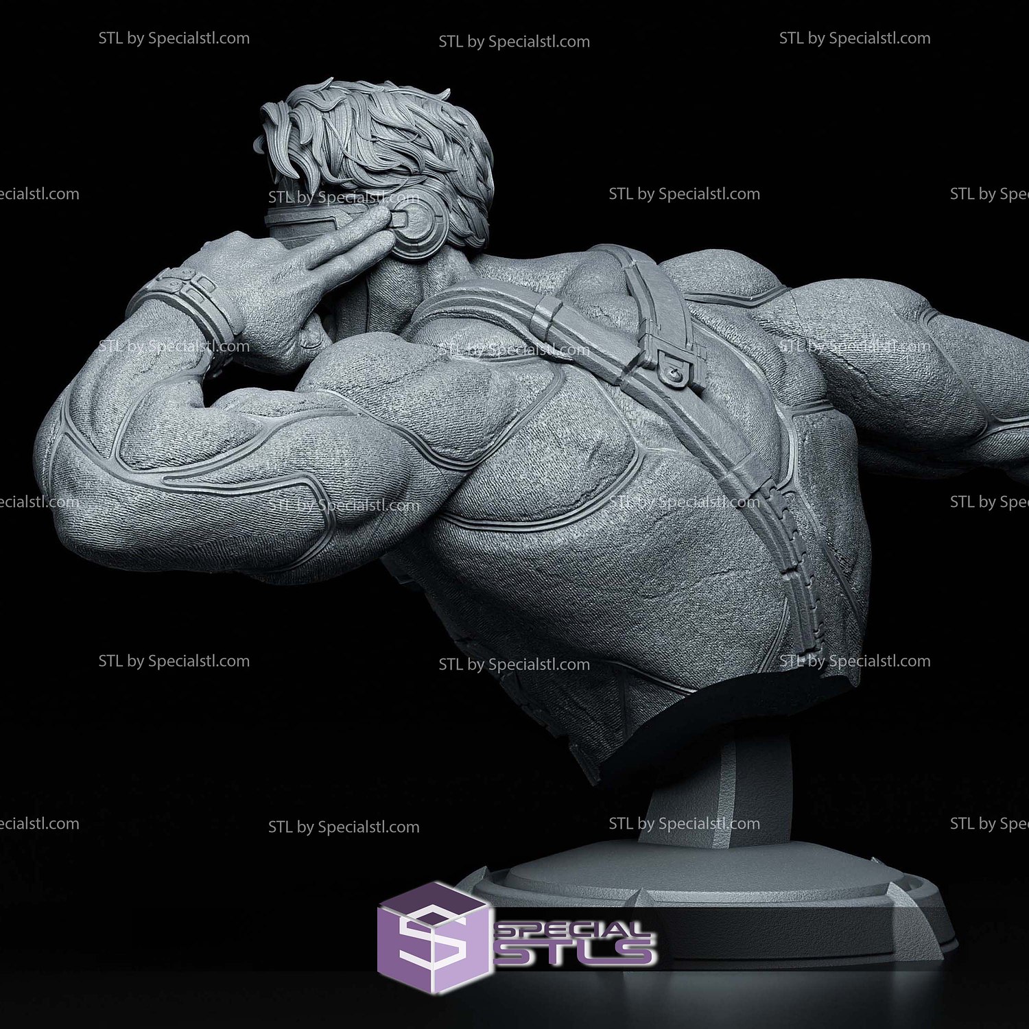 Cyclops X-Men Bust 124mm 3D Printer Files STL Model — view 3