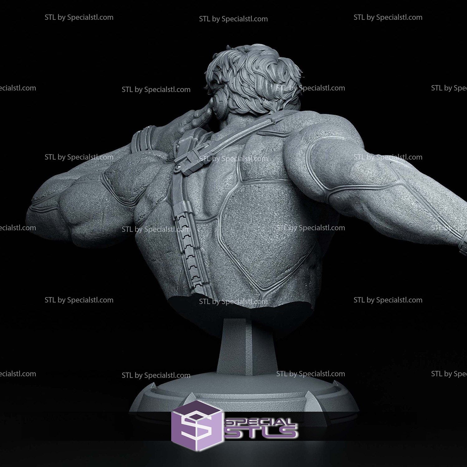Cyclops X-Men Bust 124mm 3D Printer Files STL Model — view 4