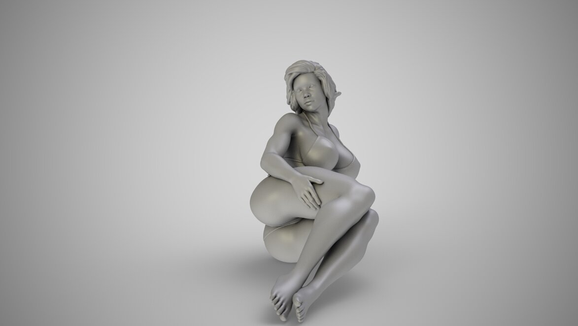Girl in the Window 2 3D 3MF Model — view 2
