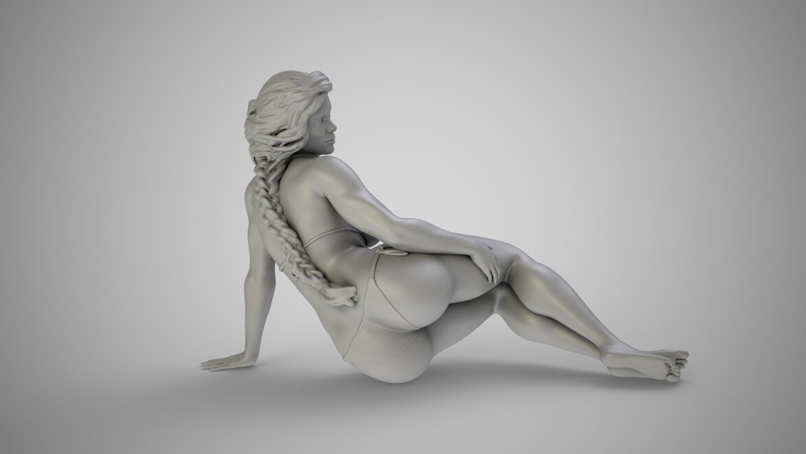 Girl in the Window 2 3D 3MF Model — view 4