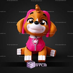 Super Basic STL Paw Patrol Skye MultiColor 3D Model