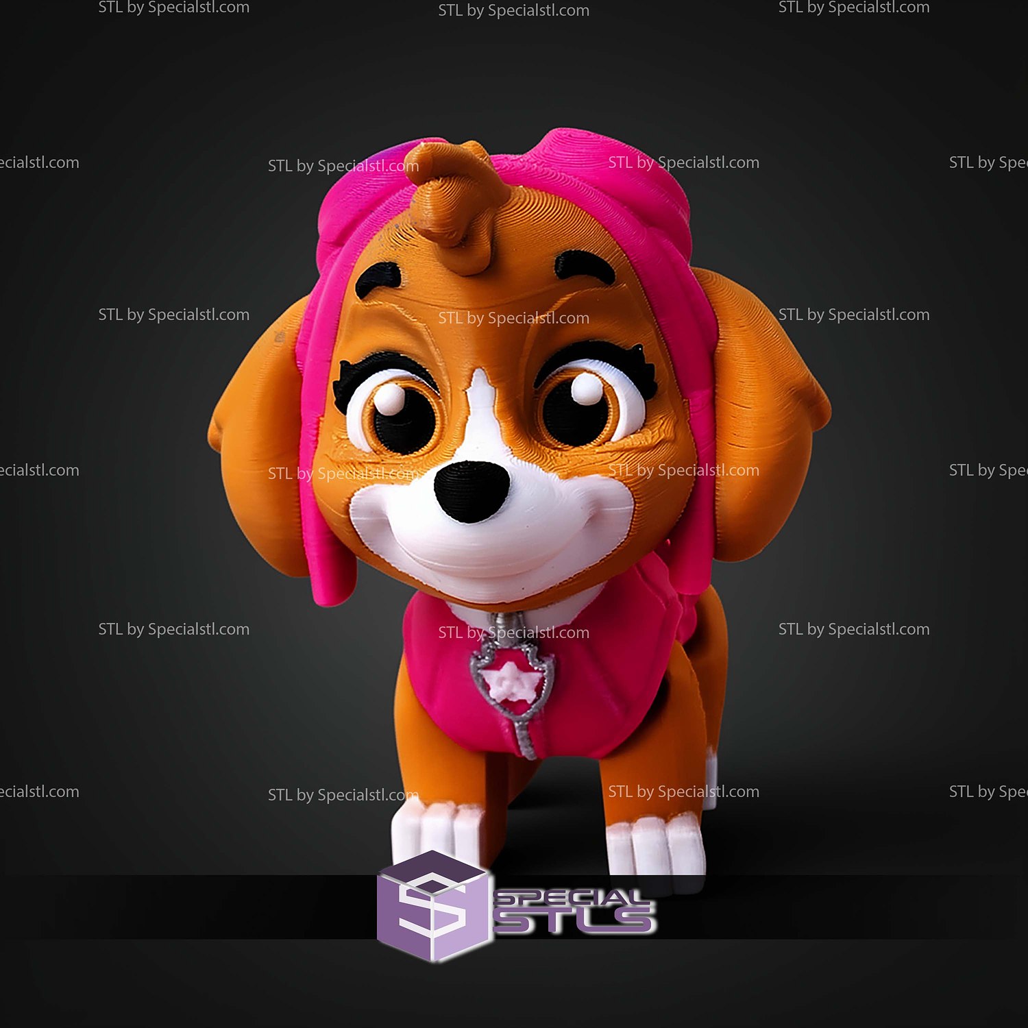 Super Basic STL Paw Patrol Skye MultiColor 3D Model — view 5